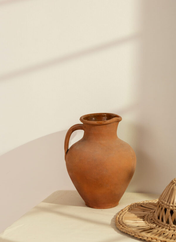 Ceramic Floral Handmade Vase with Diamond Pattern - Image 2
