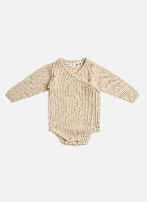 Knit Wrap Bodysuit - Truffle - Image 3